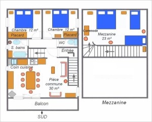 Plan appartement chalet Eterlou